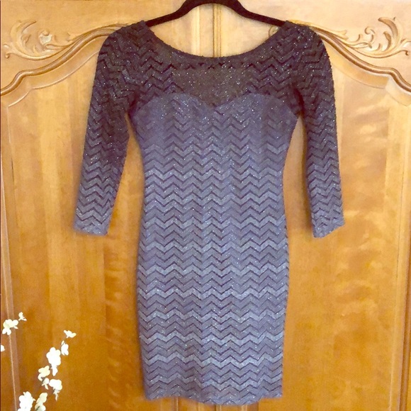 macy's silver cocktail dress